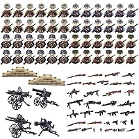 100Pcs WW2 Army Building Set Military Action Figure with Weapons, Idea Birthday Gift for Kids