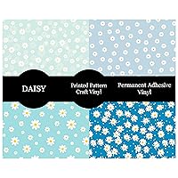 Floral Daisy Vinyl Permanent Adhesive Vinyl Bundle Floral Patterns 4 Sheets 12x12 Works w All Craft Cutters