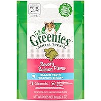 Greenies Feline Adult Natural Dental Care Cat Treats, Savory Salmon Flavor, 2.1 oz. Pouch