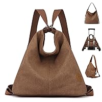 Multi Ways Convertible Canvas Shoulder Bag Backpack Crossbody Bag Tote, Vintage Multifunctional Large Capacity