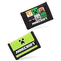 Minecraft Wallets Game Black OR Green Creeper Money Purse One Size