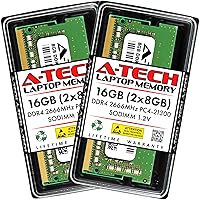 A-Tech 16GB (2x8GB) DDR4 2666MHz PC4-21300 (PC4-2666V) CL19 SODIMM 1.2V 260-Pin Non-ECC SO-DIMM Laptop Notebook RAM Memory Modules