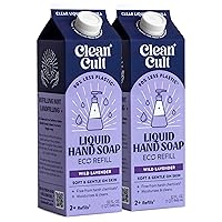 Cleancult -Liquid Hand Soap Refills -Wild Lavender-Made with Aloe Vera & Lavender Essential Oil - Nourishes & Moisturizes Dry & Sensitive Skin - Eco Friendly - Paper-Based Packaging - 32 oz/2 Pack