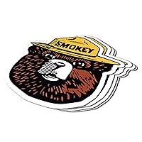 Smokey The Bear - Firefighting Wildlife Decal Sticker for Car Truck Laptop Vinyl (4 Pack) - Made in The USA