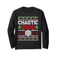 Santa Chaotic Good Christmas D20 Ugly Tabletop Sweater Long Sleeve T-Shirt