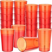 Meanplan 48 Pack Restaurant Grade 8oz Plastic Cup Break Resistant Drinking Glasses Are Reusable, Stackable and Shatterproof Drink Tumblers for Cafe Party and Catering Supplies (Red)