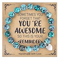 Mothers Day Gifts for Mom Inspirational Birthday Gifts for Women Mother's Day from Daughter Son Valentines Day Gifts for Her Adults Natural Stone Bracelets Gifts for Teenage Girls Teen Girl Gifts