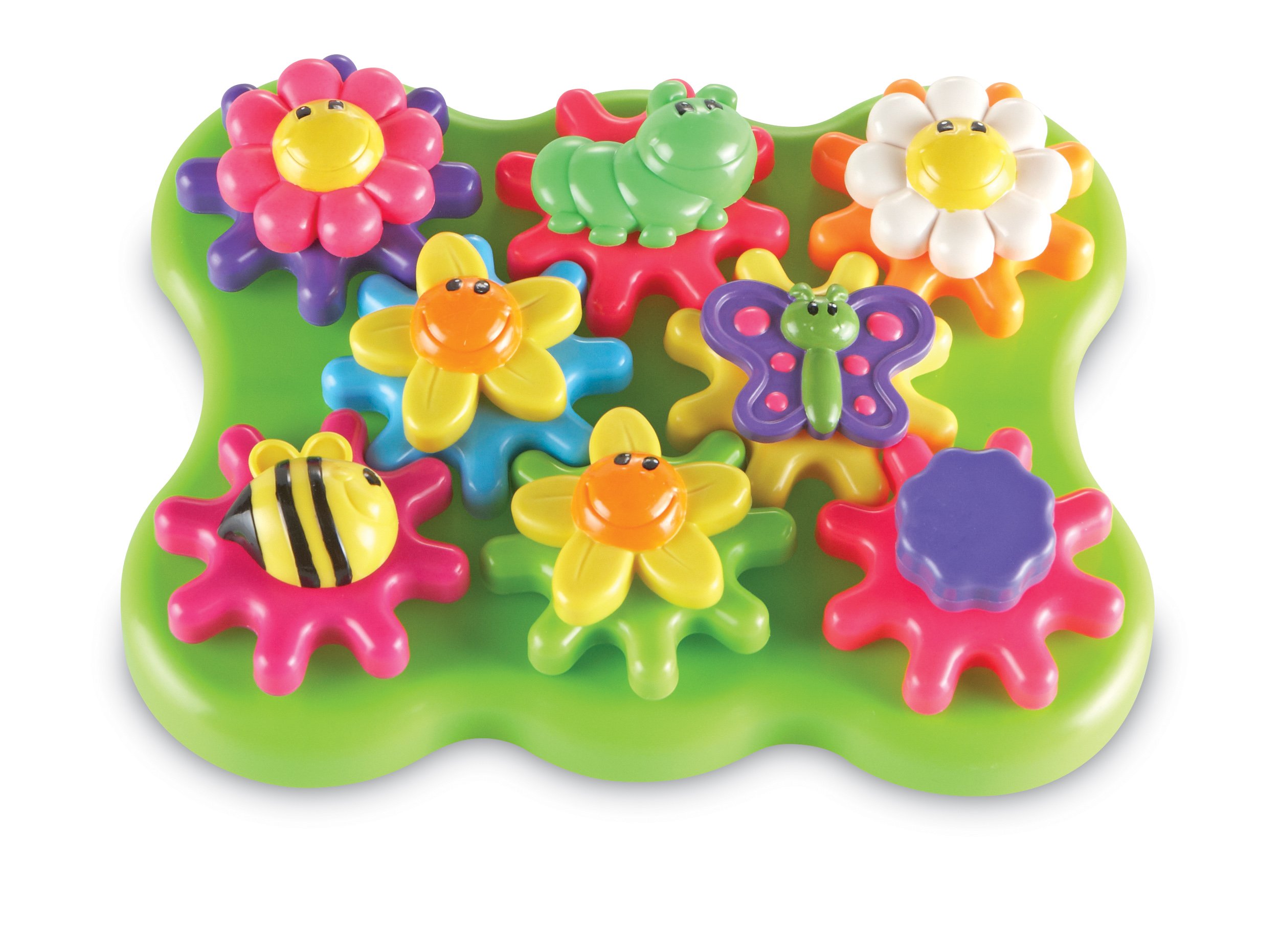 Learning Resources Flower Garden Build & Spin Playset, Toddler Fine Motor Toy, Easter Basket Toy, 17 Pieces, Ages 2+