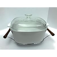 Corning Ware (A-5-B) All White Casserole Dutch Oven Baking Dish with Lid (5 qt)