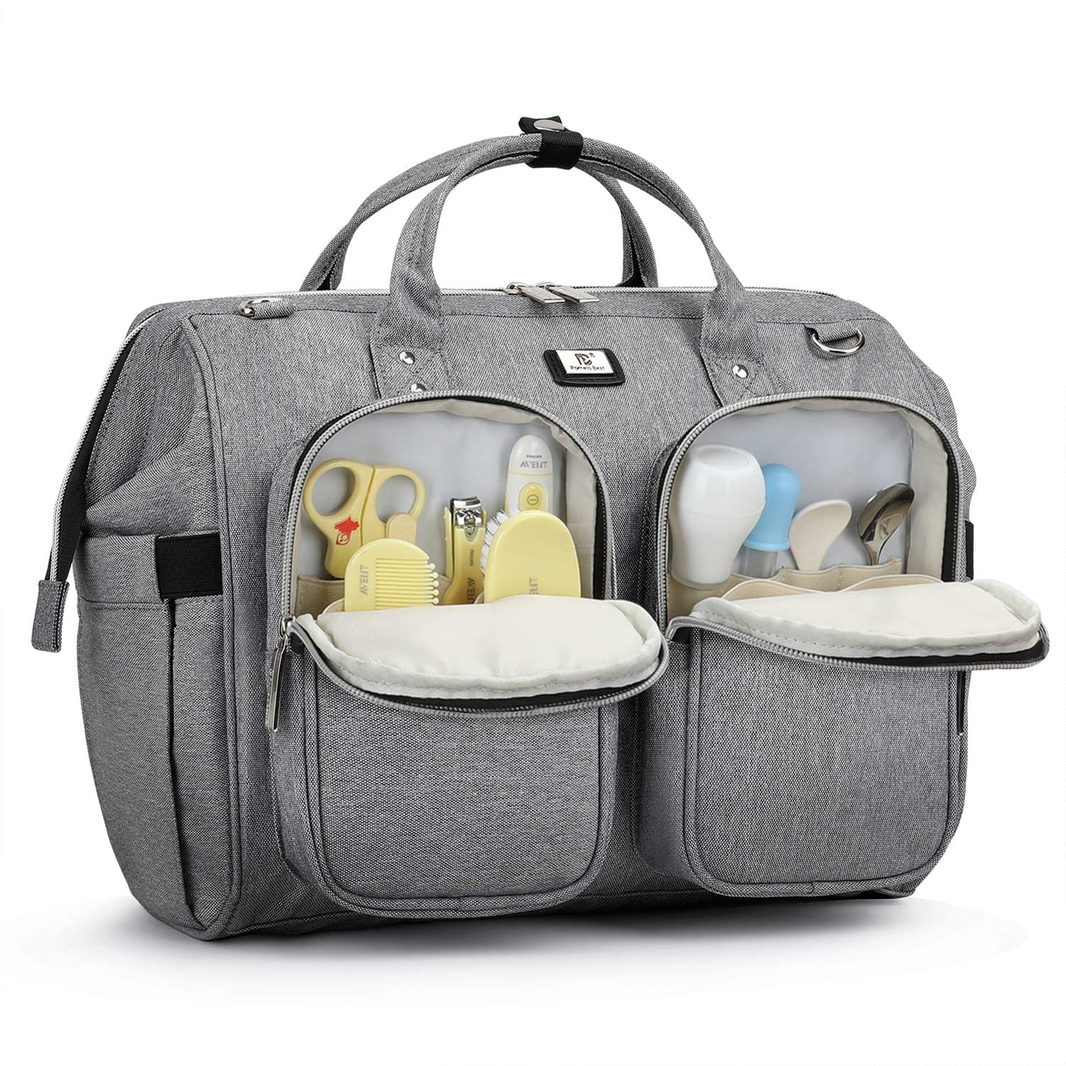 Diaper Bag Tote with Stroller Straps and Changing Pad