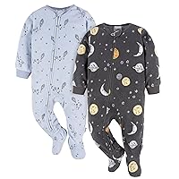 Gerber Baby Boys' Flame Resistant Fleece Footed Pajamas 2-Pack