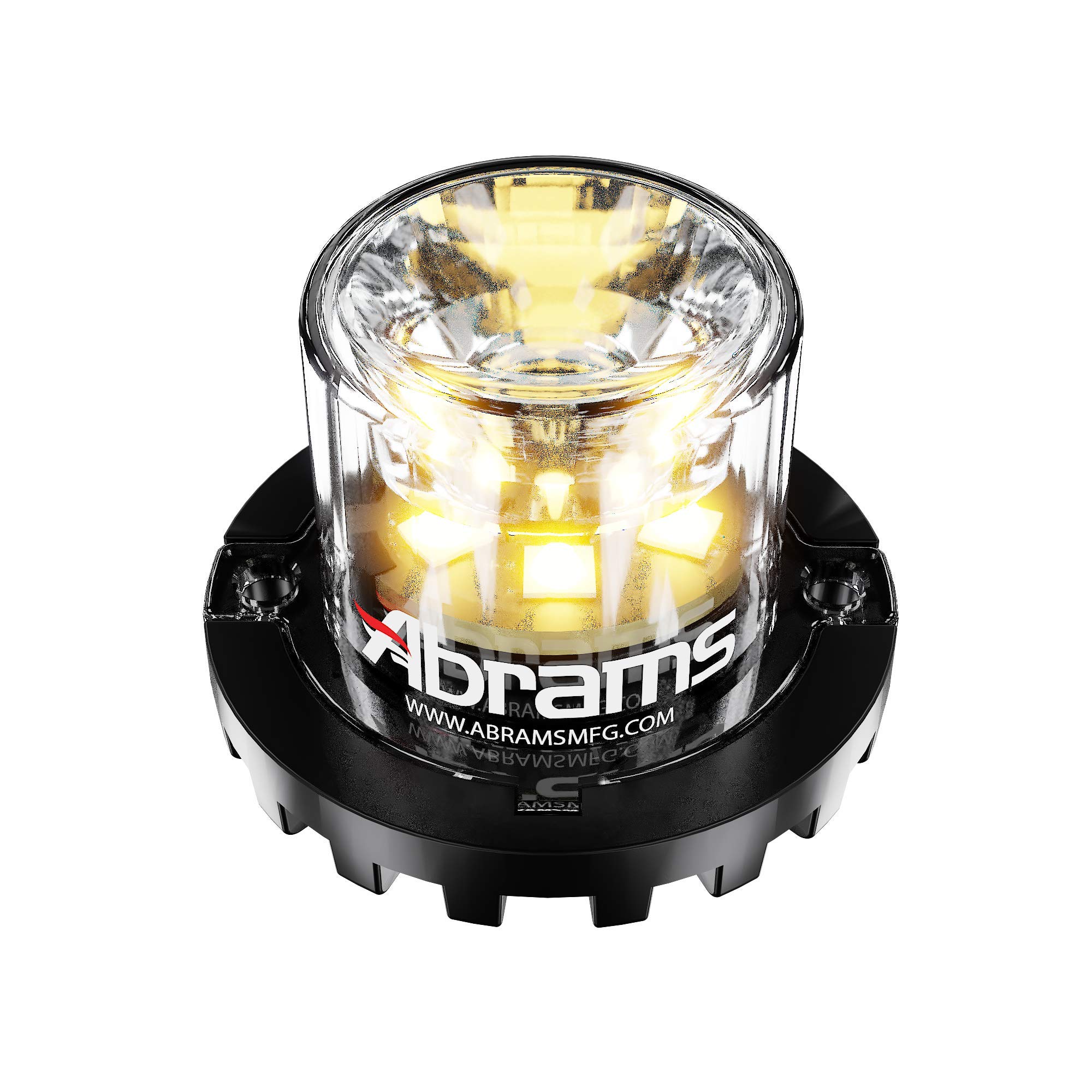 Abrams SAE Class-1 Blaster 360 (Amber/Amber) 18W - 6 LED Tow Truck Construction Vehicle LED Hideaway Surface Mount Strobe Warning Light