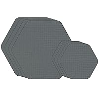GEAR AID Tenacious Tape Hex 2.5” and 1.5” Shapes, Micro-Ripstop Outdoor Fabric Repair Patches, Peel-and-Stick to Fix Holes and Burns in Down Jackets, Rain Gear, Tents, Tarps and More, Gray, 8 Patches
