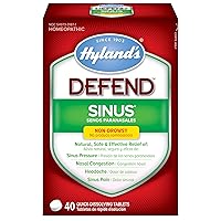 Sinus Relief by Hyland's Defend, Decongestant, Headache and Sinus Relief, Non-Drowsy, Natural Sinus and Cold Medicine for Adults, 40 Count