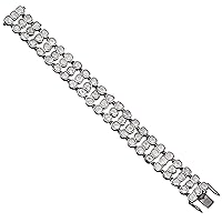 10.35 CTW Natural Diamond Polki River Bracelet 925 Sterling Silver Black Rhodium Plated Slice Diamond Bracelet