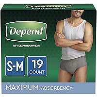 FIT-FLEX Incontinence Underwear for Men, Maximum Absorbency, Disposable, Small/Medium, Grey, 19 Count (Pack of 1)