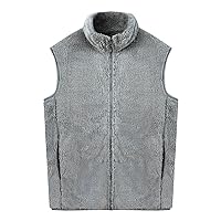 Men's Sherpa Vest Sleeveless Stand Collar Full Zip Soft Cozy Fleece Fuzzy Vest For Men Men Vest Jacket