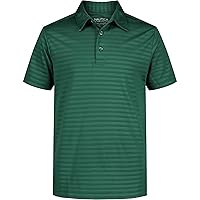 Nautica Boys' Active Short Sleeve Polo Shirt, Button Closure & Embossed Stripes, Breathable Performance Fabric