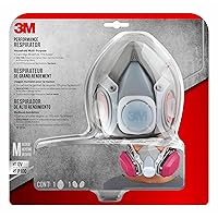 3M Household Multi-Purpose Respirator, Includes: 1 Facepiece and 1-Pair Organic Vapor Respirator Cartridges with P100 Particulate Filter