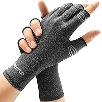 FREETOO Arthritis Gloves for Women For Pain, Strengthen Compression Gloves to Alleviate Carpal Tunnel, Rheumatoid , Tendonitis, Long Coverage Fingerless Gloves for Hand Pains, Swelling, Typing for Men