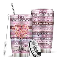 Grandma Gifts - Grandma Birthday Gifts Tumbler 20oz, Nana Mother's day gifts from Granddaughter, Best Grandmother Ever gift for Mothers Day, Mimi/gigi Christmas Day Gift Ideas - 20oz Insulated Tumbler