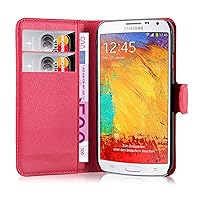 Book Case Compatible with Samsung Galaxy Note 3 NEO in Candy Apple RED - with Magnetic Closure, Stand Function and Card Slot - Wallet Etui Cover Pouch PU Leather Flip
