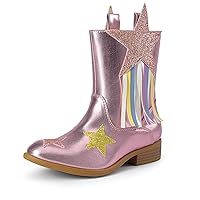 DREAM PAIRS Girls Cowgirl Cowboy Western Mid Calf Tassel Boots