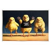 Stupell Industries Funny Exercise Workout Chicks Animals Wall Plaque Art, Design by Lucia Heffernan, 19 x 13
