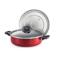Tramontina 4 Qt Covered Nonstick Pan with Steamer, 80149/134DS