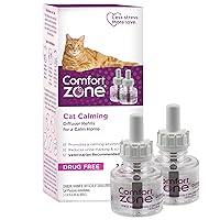 2 Refills | Comfort Zone Cat Calming Pheromone Diffuser Refill (60 Days) for a Calm Home | Veterinarian Recommended | De-Stress Your Cat and Reduce Spraying, Scratching, & Other Problematic Behaviors