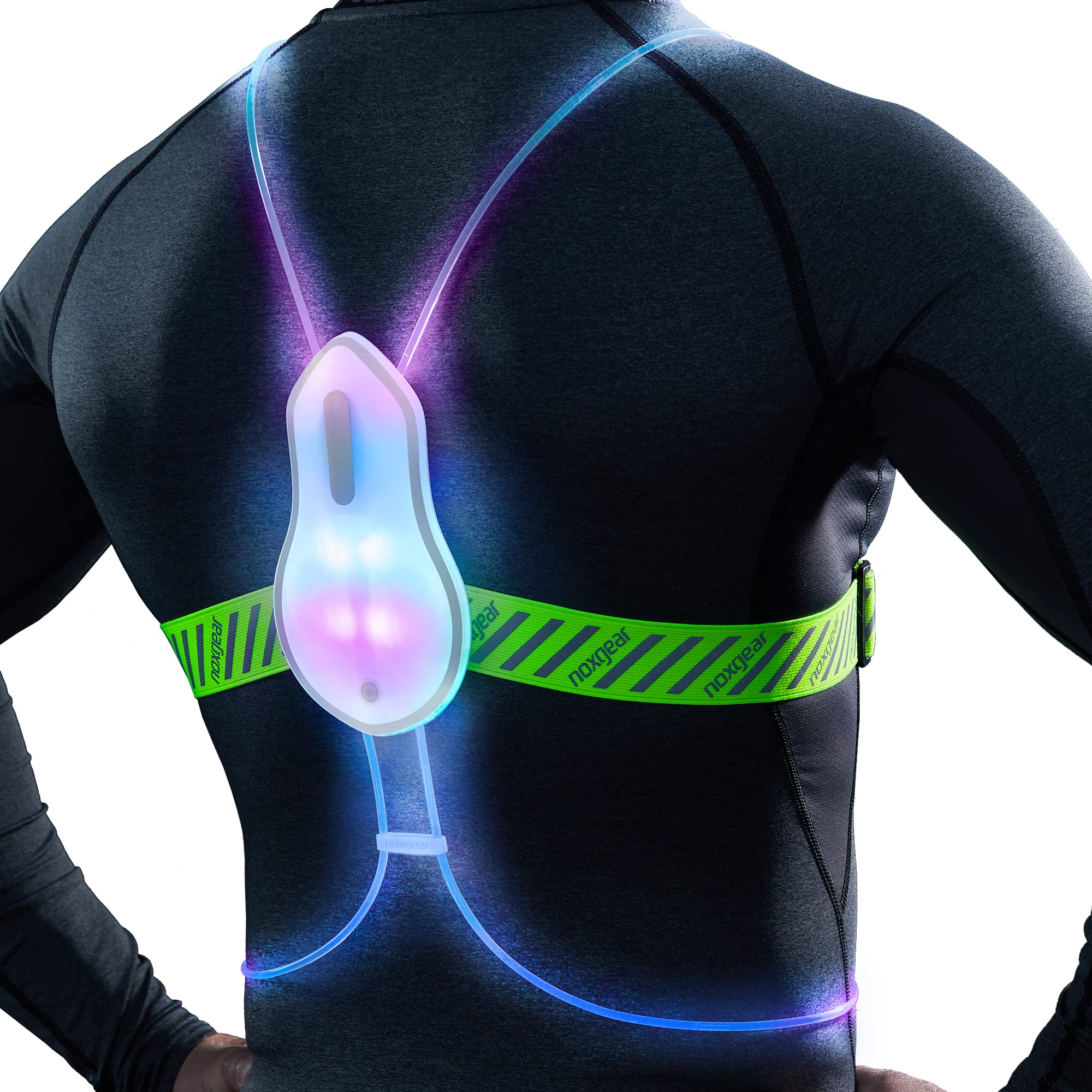 noxgear Tracer2 - Multicolor Illuminated, Reflective Vest for Running or Cycling (Rechargeable, Waterproof)