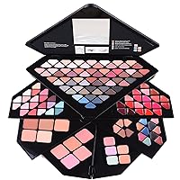 SHANY All in One Color Vibe Makeup Set - 80 Eyeshadows, 20 Lip Colors, 10 Eye Creams, 5 Eye brow makeup, 5 Concealers color corrector, 5 Blushes, 5 face powders and Makeup Mirror.