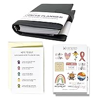 Cancer Planner with Positivity Cancer Card and Cancer Sticker Sheet Gift Bundle