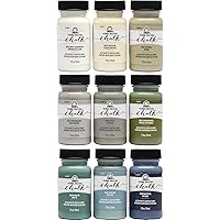 FolkArt Home Decor Ultra Matte Chalk Finish Acrylic Craft Paint Set Formulated for No-Prep Application Designed for Beginners and Artists, 2 oz Bottles, Top Colors