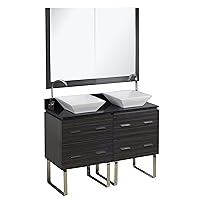 This modern vanity set belongs to the exquisite Xena Quartz design series. It features a rectangle shape. This vanity set is designed to be installed as a floor mount vanity set. It is constructed with plywood-melamine. This vanity set comes with a melamine finish in Dawn Grey color. It is designed for a single hole faucet.