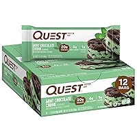 Quest Nutrition Mint Chocolate Chunk Protein Bars, High Protein, Low Carb, Gluten Free, Keto Friendly, 12 Count