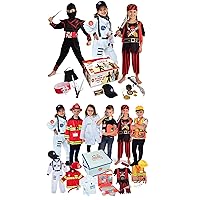 Born Toys 3-in-1 and 6-in-1 Kids' Dress Up & Pretend Play - Kids Costumes for Boys & Girls Ages 3-7 Washable Toddler Dress up Clothes w/Storage Box