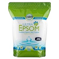 SaltWorks Ultra Epsom Bath Salt, Unscented, Fine Grain, 5 Pound Bag