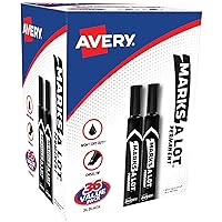 AVERY Marks-A-Lot Large Desk-Style Chisel Tip, Value Pack 36 Black Permanent Markers are perfect for signs and posters (98206)