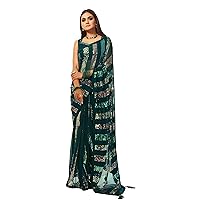 Elina fashion Georgette Sarees For Women Indian Party Wear Sequins Saree Sari & Unstitched Blouse