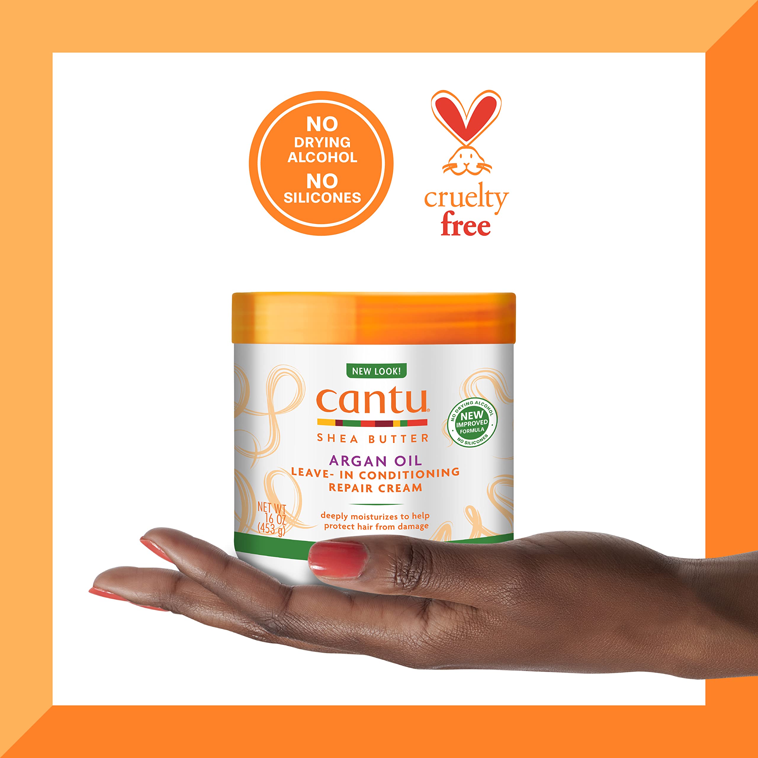 Cantu Leave-In Conditioning Repair Cream with Argan Oil, 16 oz (Packaging May Vary)