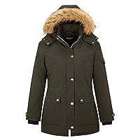 Soularge Women's Winter Plus Size Waterproof Thicken Puffer Coat with Faux fur Hood