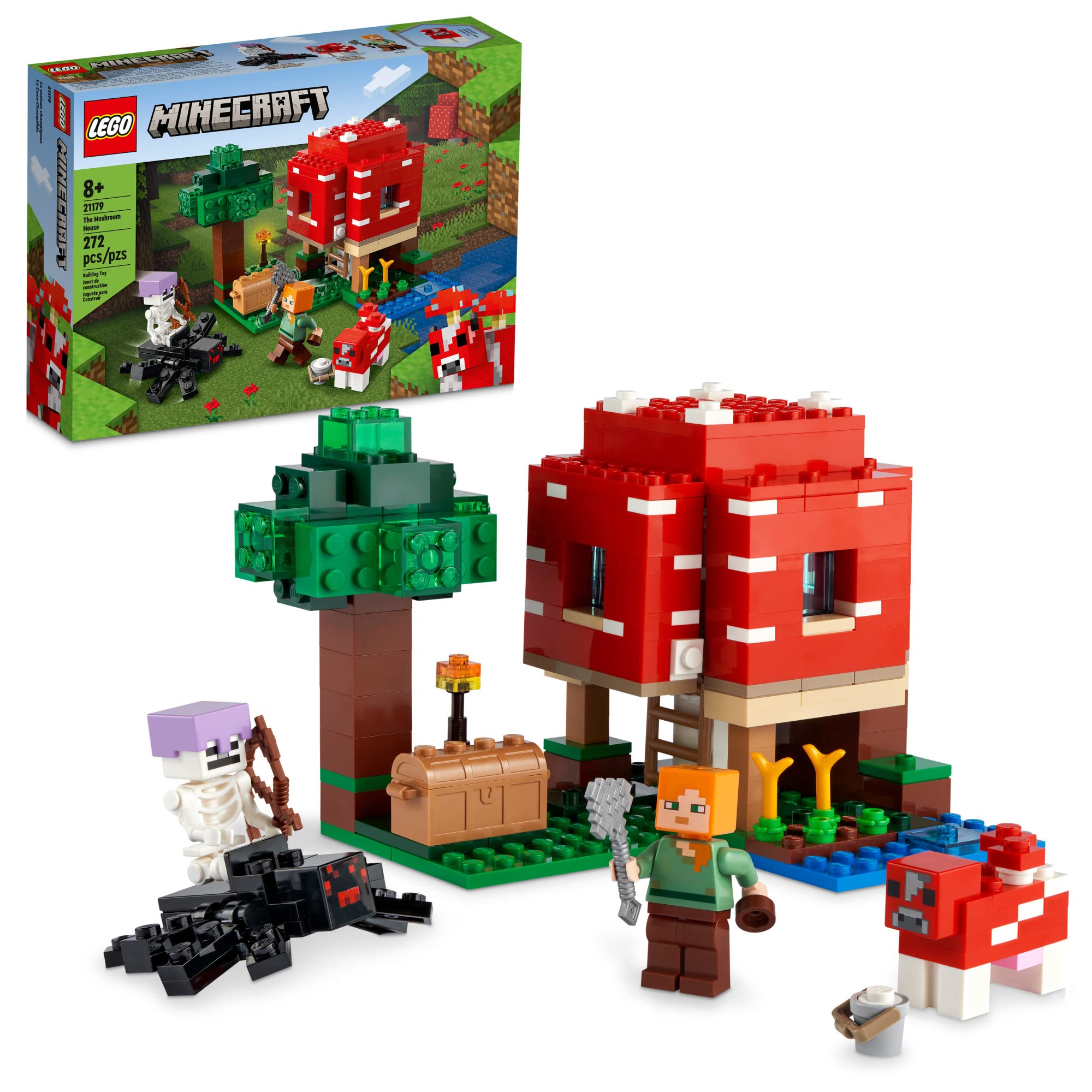 Mua LEGO Minecraft The Mushroom House Set, 21179 Building Easter Toy for  Kids Age 8 Plus, Gift Idea with Alex, Mooshroom & Spider Jockey Figures  trên Amazon Mỹ chính hãng 2023 | Giaonhan247