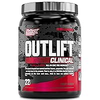 Nutrex Outlift Clinically Dosed Pre Workout Powder with Creatine, 8G Citrulline, EAA | Energy, Performance, Pump Preworkout Supplement for Men & Women (22 Servings, Fruit Punch)