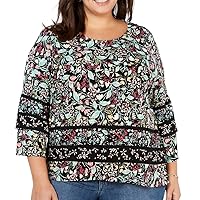 Style & Co. Womens Floral Pullover Blouse