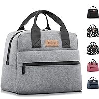 Insulated Lunch Bag for Women Men Lunch Box Cooler Lunch Tote for Work Picnic (Grey)
