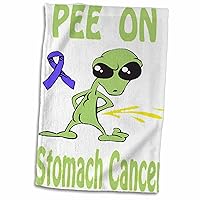 3dRose Super Funny Peeing Alien Supporting Causes for Stomach Cancer - Towels (twl-120761-1)