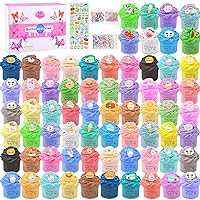 Butter Slime Kit 68 Pack, Non-Sticky and Super Soft Sludge with Cake Sticker, Perfect for Girls Party Favors,Birthday Gift, DIY Putty Fidget Toys, Kids Toys for Age 3 +