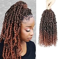 Passion Twist Hair - 8 Packs 12 Inch Passion Twist Crochet Hair For Women, Crochet Pretwisted Curly Hair Passion Twists Synthetic Braiding Hair Extensions (12 Inch 8 Packs, T350)
