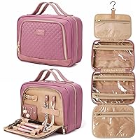 Toiletry Bag for Women Hanging Travel Jewelry Makeup Organizer with TSA Approved Transparent Cosmetic Bag Waterproof Makeup Bag